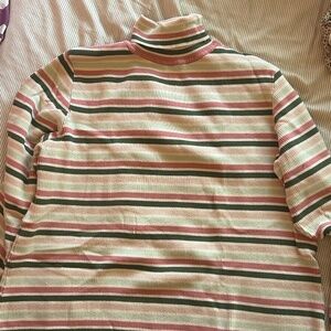 Lucy and Yak - Striped Ribbed Turtleneck